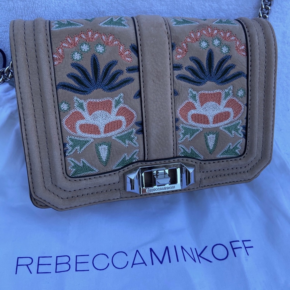 Embroidered nubuck Rebecca Minkoff crossbody
